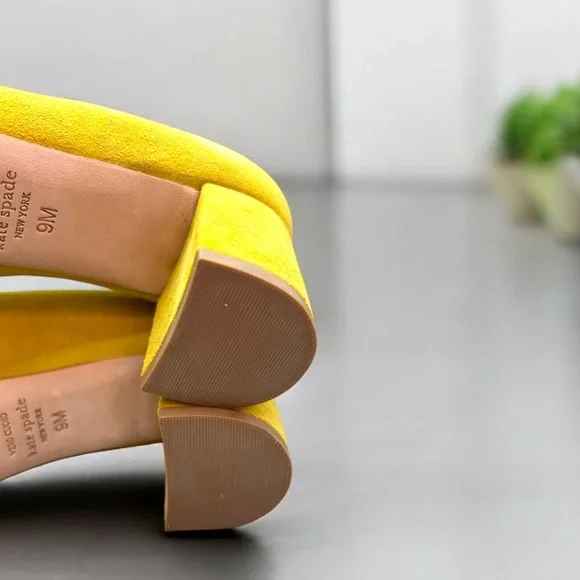 KATE SPADE NEW YORK Kylah Slip-On Pumps - Mustard Suede - Size 9 M - Picture 8 of 10